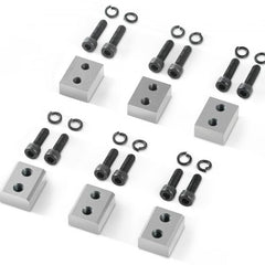 Set of silver Cr12MoV steel replacement jaws and black screws for 25mm electric rebar cutter.