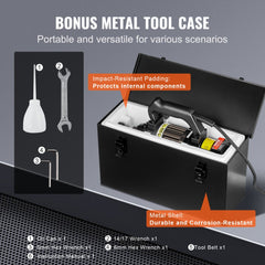 Bostome 1000W electric hydraulic rebar cutter with metal carry case and tools.