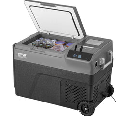 Bostome 37QT portable car refrigerator freezer with built-in ice maker and adjustable temperature.