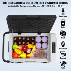 Bostome 60L portable car refrigerator freezer with single zone and LED screen for temperature control.