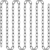 Long zinc plated Grade 30 proof coil chain, 1/4 inch thick and 100 feet long.