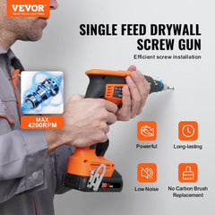 Bostome 20V max 4200RPM brushless cordless drywall screw gun kit with batteries.