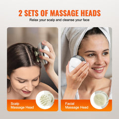 Bostome electric scalp massager in white with silicone heads and integrated heating function.