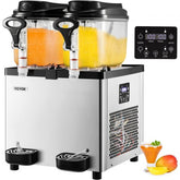 Stainless steel Bostome slushy machine with dual 6L tanks and digital control panel.