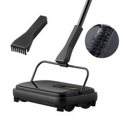 Bostome Manual Carpet Sweeper with a magnetic roller brush for cleaning hardwood and rugs.