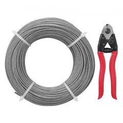 Bostome T316 stainless steel deck railing cable, 1/8" thick, 300ft length with cutter included.