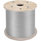 Bostome 1/4" 304 stainless steel cable wire rope, 200ft length with 7x19 strand construction.