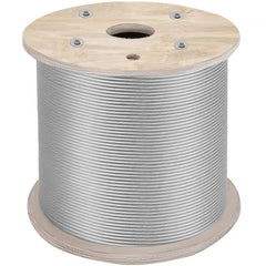 Bostome 1/4" 304 stainless steel cable wire rope, 200ft length with 7x19 strand construction.