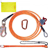 Bostome 12ft Steel Core Flipline with steel snap hook and ergonomic carabiner for tree climbing.