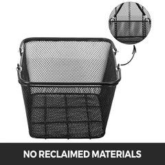 Black metal wire shopping baskets with handles and a stand, designed for organization.