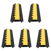 Bostome 5-Pack rubber cable protector ramp with dual channels and slip-proof surface.