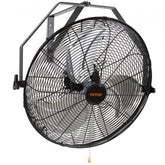 Black 18-inch industrial wall mount fan with adjustable tilt and waterproof design.