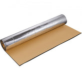 A roll of Bostome 400mil car sound deadening mat with silver foil top and black foam base, 16sqft.