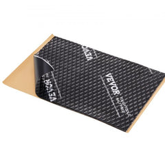 Bostome 80mil butyl car sound deadening mat, 10 sq ft, with black textured surface and aluminum foil.