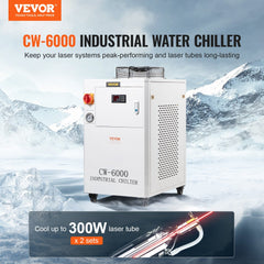 Bostome CW6000 industrial water chiller with 1500W power and 15L tank.