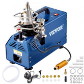 High-pressure air compressor with water cooling, 1800W motor, and LED temperature display.