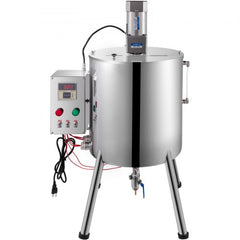 Stainless steel 30L lipstick filling machine with 35W heating mixer and control panel.