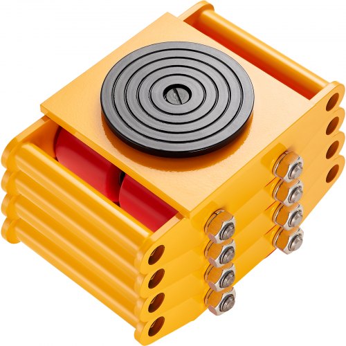 Bostome 4PCS Machinery Skate Dolly made of carbon steel with four PU casters for heavy loads.