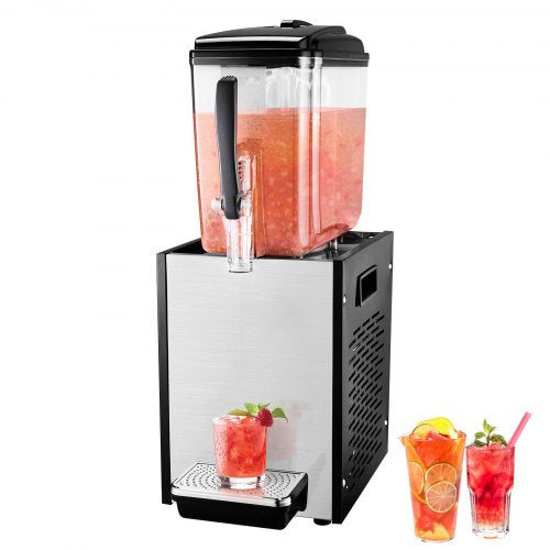 Bostome 12L commercial cold beverage dispenser with a large tank and easy one-hand operation.
