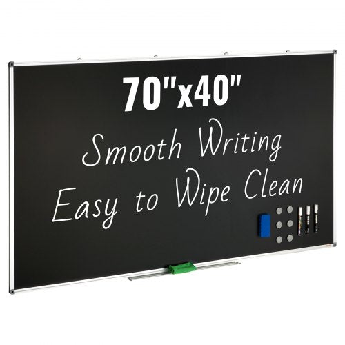 70x40 inch magnetic dry erase blackboard with aluminum frame.