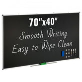70x40 inch magnetic dry erase blackboard with aluminum frame.