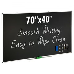70x40 inch magnetic dry erase blackboard with aluminum frame.