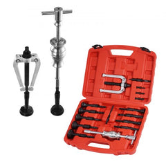 Bostome 16-in-1 blind hole bearing puller set with slide hammer and expandable collets.