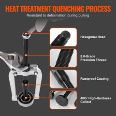 Bostome 16-in-1 blind hole bearing puller set with slide hammer and 10 expandable collets.