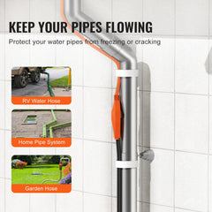 Bostome 60FT pipe heating cable with thermostat and waterproof construction for freeze protection.