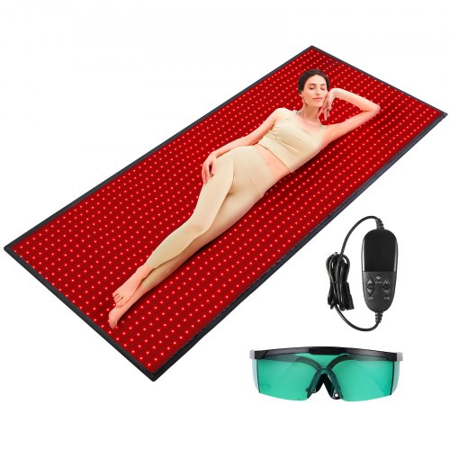 Red light therapy mat with 1280 LEDs, measuring 70.9 x 31.5 inches, for full body coverage.