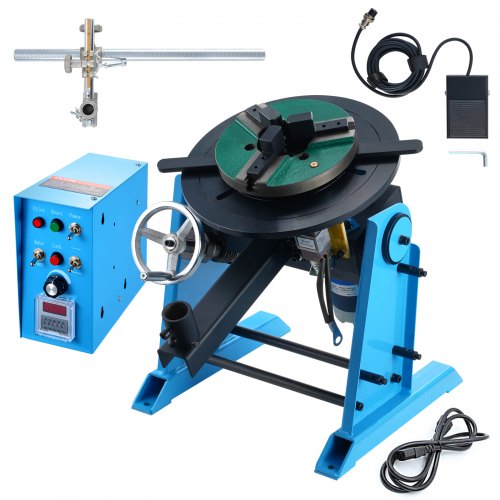 Bostome Rotary Welding Positioner with 3-jaw chuck, 0-90° tilt, and 66 lbs load capacity.