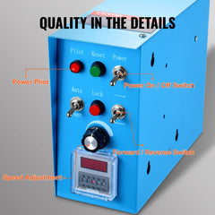 Blue Bostome rotary welding positioner with labeled controls, digital display, and 50KG capacity.
