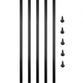 Bostome 101-pack of 26" black aluminum deck balusters with a sleek round design.