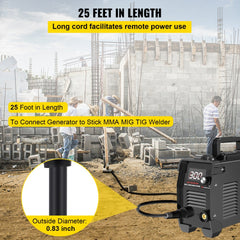 25ft 40A welder extension cord with NEMA 6-50 plugs and durable 8 gauge copper construction.