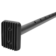 Adjustable steel cargo bar, 40-73 inches long with rubber foot and locking holes.