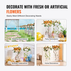Two 31.5-inch clear acrylic geometric flower stands with a stable columnar design.