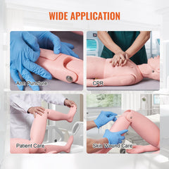 Life-size female nursing training manikin with realistic PVC anatomy for skill practice.