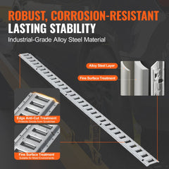 Bostome E-Track Tie-Down Rail Kit with 24 pieces of 5ft steel rails for secure cargo management.