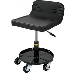 Skyshalo Rolling Garage Stool with adjustable height, padded seat, and tool tray.