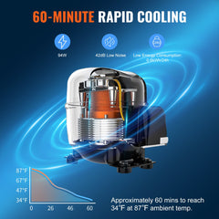 Stainless steel 24" beverage refrigerator holding 175 cans with adjustable shelves and reversible door.