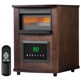 Bostome 1500W infrared electric space heater with remote control and LED display.