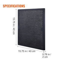 Black activated carbon filter with honeycomb pattern, 16x19 inches, 3-pack for BlueDri scrubbers.