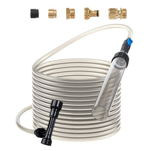 Bostome Aquarium Vacuum Gravel Cleaner with 25ft PVC hose and brass adapters for easy use.