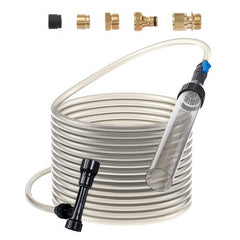 Bostome Aquarium Vacuum Gravel Cleaner with 25ft PVC hose and brass adapters for easy use.