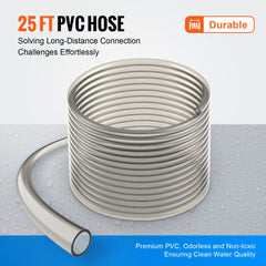 Bostome Aquarium Vacuum Gravel Cleaner with 25ft PVC hose and brass adapters for easy maintenance.