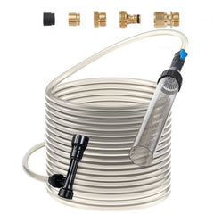 Bostome Aquarium Vacuum Gravel Cleaner with 50ft PVC hose and brass adapters for easy maintenance.