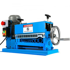 Blue Bostome automatic wire stripping machine with 370W motor and preset holes.