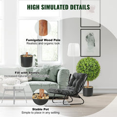 Two 40.6cm artificial boxwood topiary balls in pots with decorative butterflies.