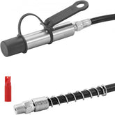 Bostome 10000 PSI grease gun coupler with 3-jaw locking design and quick-release mechanism.