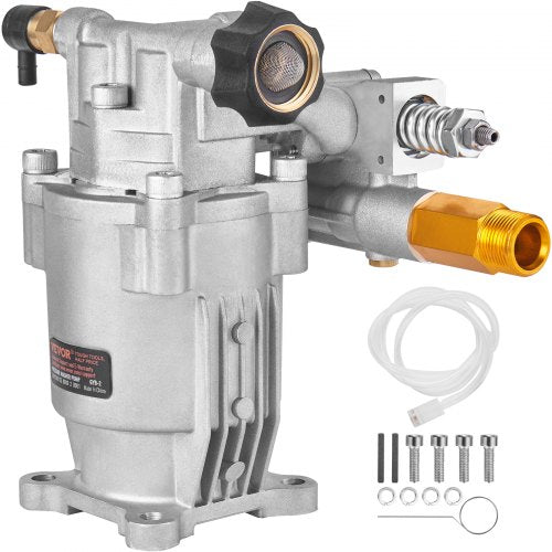 BENTISM pressure washer pump with a 3400 PSI rating and 2.5 GPM flow rate.